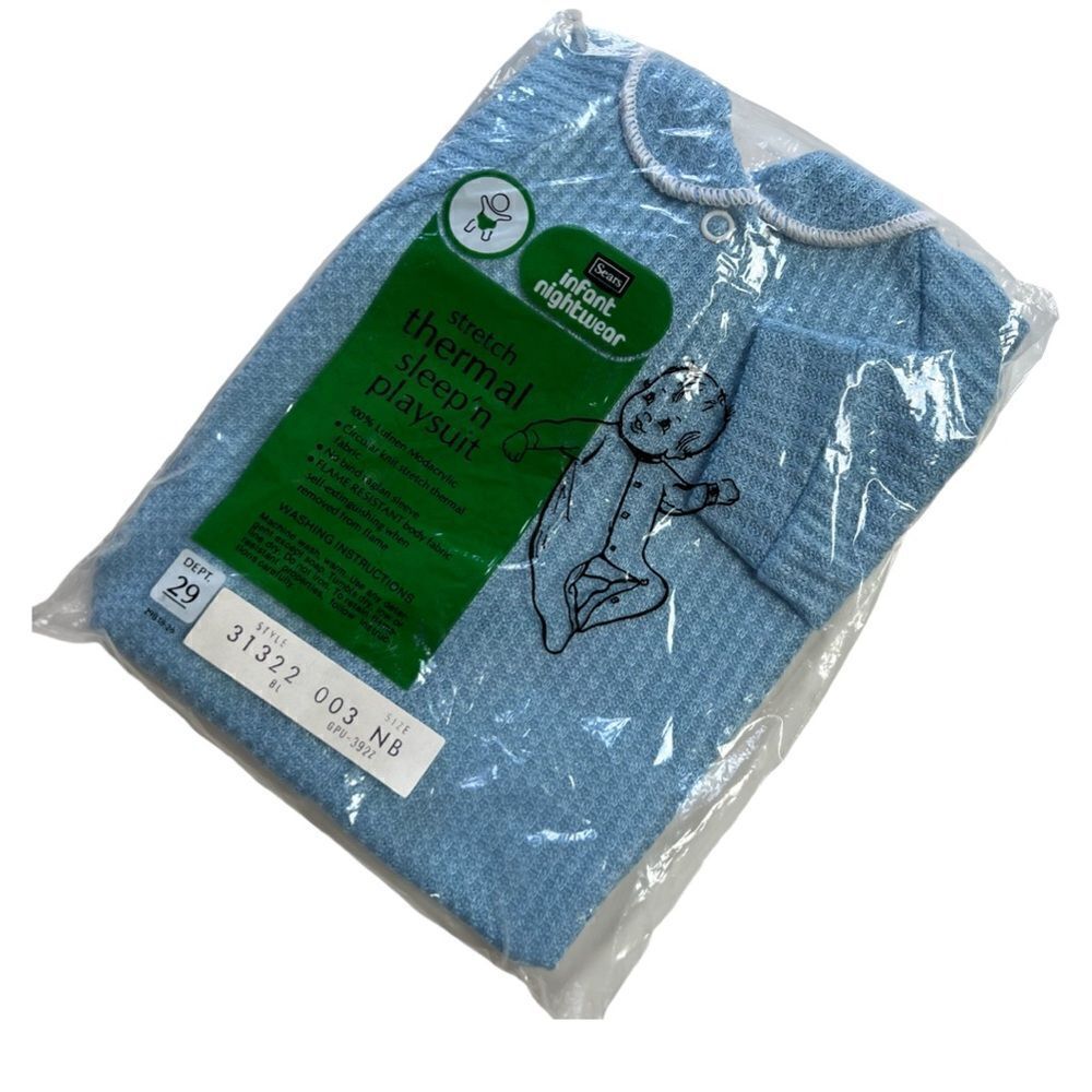 Deadstock New Vintage 1960s Sears Infant Thermal Sleepwear / Playsuit